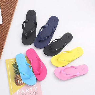 China Hot Selling Anti-slippery Summer Hot Sugar Color Rubber Chanclas With Noise Flip Flops for sale