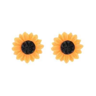 China Summer Bohemia Resin Cute Sunflower Earrings Small Cute Sunflower Earrings for sale