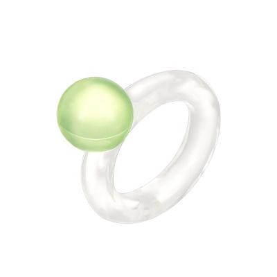 China 2022 New Style Wholesale Cute Transparent Acrylic Ball Ring Candy Color Rings for sale