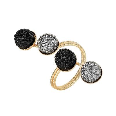 China CLASSIC New Hot Sales Gold Plated Ball Black Zirconia Ring For Women for sale