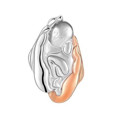 China ALLOY Fashion Gray Newborn Brooches Baby Brooches Hot Selling Birth Gift for sale