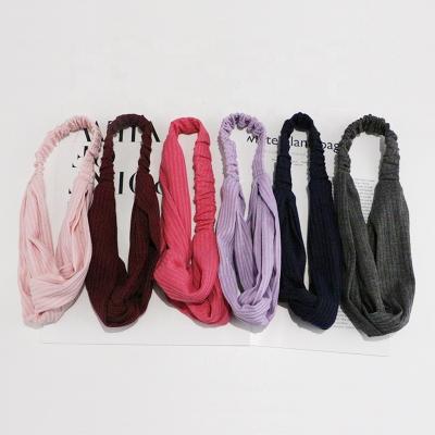 China Smart Cross Casual European Simple Elastic Headband Knitting Headband For Women Girls for sale