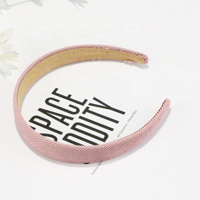 China Smart Casual Hot Selling Solid Color Cloth Headband 2.5cm Hair Circle For Women Girls for sale