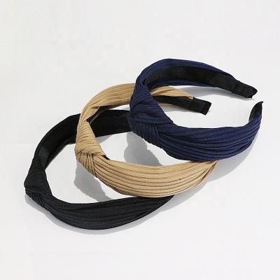 China Vintage 2022 New Design Colorful Twisted Knotted Head Hoop For Women Girls for sale