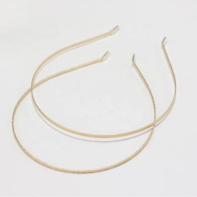 China Wholesale Modern Minimalist Thin Gold Metal Headband DIY Hair Circle Accessories For Girls for sale