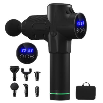 China Amazon 30-Speed Muscle Massager Product Carbon Fiber Touch Screen Electric Vibrating Massage Gun Shoulder Neck Buttocks Waist for sale