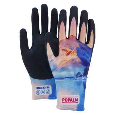 China Landscape Printed Latex Mens Gardening Gloves Thorn Proof Yardwork Safety Gift For Gardeners for sale