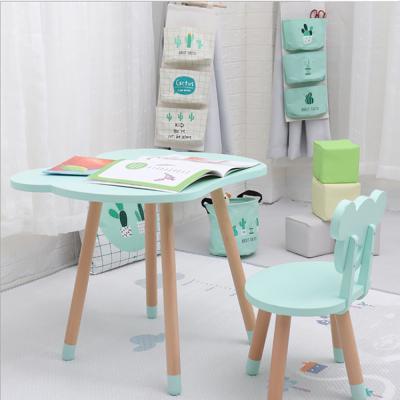 China Traditional Nordic Style Cute Design Wooden Children Study Table And Chair for sale