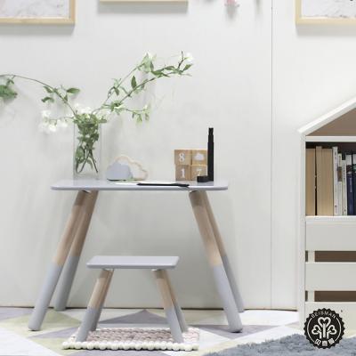 China Traditional High Quality Wooden Gray Kid Square Tables and Chairs for sale
