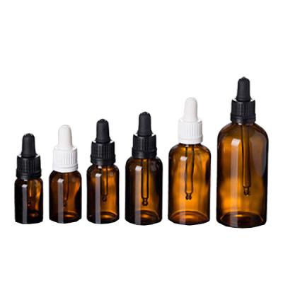 China Garrafas de vidro vazias do conta-gotas, 5ml - tubos de ensaio 100ml de vidro ambarinos com conta-gotas à venda