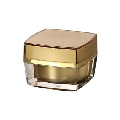 China Frasco de creme cosmético do ouro plástico, frasco de creme quadrado acrílico de 15g 30g 50g à venda