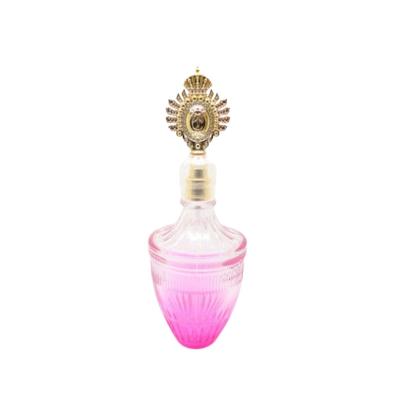China Garrafa de perfume de vidro dos cuidados pessoais 100ml com Spayer dourado e tampões à venda