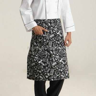 China Fresh Denim Waist Cafe Waiter Waitress Chef Work Uniform Half Length Original Design for sale