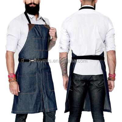 China Fireproof Fabric BBQ Grill Black Chef Work Uniform With Pockets Custom Made Size for sale