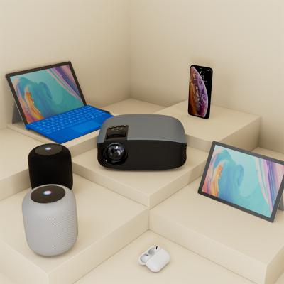 China Android 23 Languages Mobile Phone Home Theater Bedroom 4D Patch Connector TV 1080P Support 4K Trapezoid High Quality Projector Built-in Speakers for sale