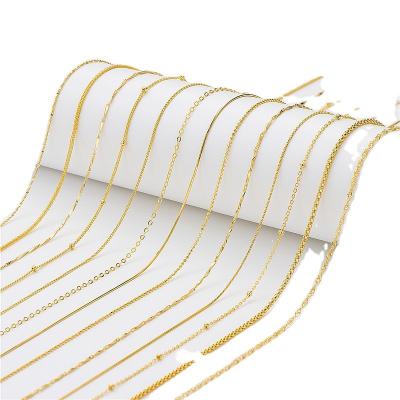 China The Other S925 Sterling Silver Gold Plated Necklace With Bare Chain Headpiece Gold Color Clavicle Chain for sale