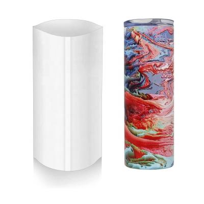 China 5*10in Sublimation Water Soluble Blank Wraps Printing Bag Paper Heat Shrink Film For Wine Tumbler Cups Bottles 20oz Lean Straight Tumbler for sale