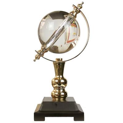 China ECO-frendly Light Luxury Modern Arts Style Metal Crystal Ball Home Living Room Decoration For Furniture for sale