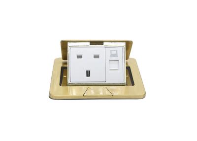 China Het messing behandelde uit Pop RJ45-Vloercontactdoos met Standaard de Machtsafzet van CAT5/van BS Te koop