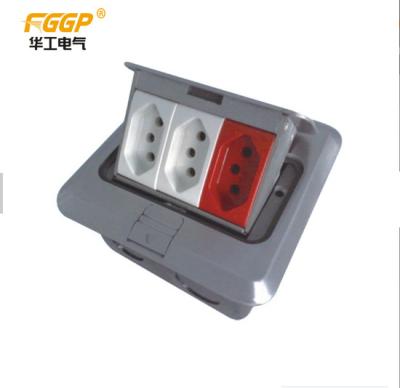 China 3 knallen populäres 13A 16A Grund BR Pin oben Bodenauslass-Kasten-Aluminiumlegierung zu verkaufen