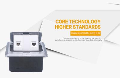 China Messing Behandelde RJ45-Vloercontactdoos 16A 2 Afzet van de de Schakelaarsmacht van de Manier de Elektrovloer Te koop