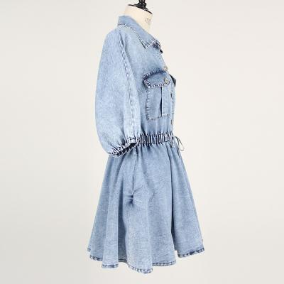 China GZ factory direct sales anti-static jeans fashion new style plus size dress denim with summer loose casual short dresses for sale