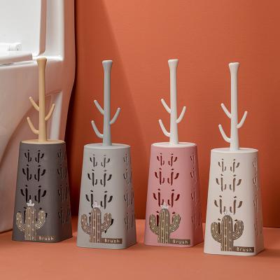 China Hot Stocked Latest Bathroom Plastic Holder Head TPR Soft Toilet Cleaning Brush for sale
