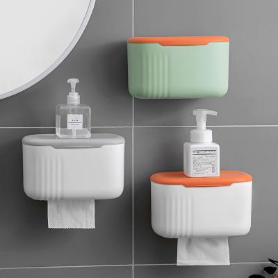 China Modern Acrylic Paper Towel Dispenser Cabinet Accessories Wall Mounted Adhesive Bathroom Towel Holder for sale