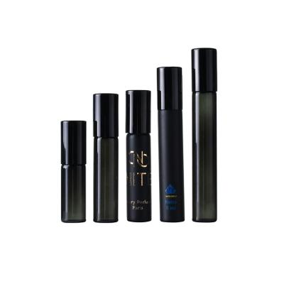 China Personal Care 3ml 5ml 8ml 10ml Perfume Bottle Black Color Roll On Bottle With Customized Logo Print for sale