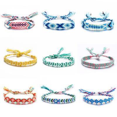 China / E522 Women's Girls Colorful Woven Anklets Bohemian Retro Weaving Foot Bracelet Foot Chain Jewelry Rope Braided Anklet for sale