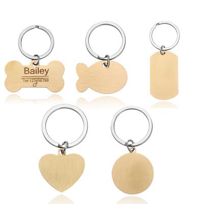 China Custom Hot Selling Souvenir Gift Pet Name Phone Number Key Chain Metal Engraving Tags For Key Chain for sale