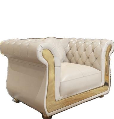 China (Size) 2021 Latest Button Sofa Adjustable Luxury Stainless Steel Sofa High End Customized Customized for sale