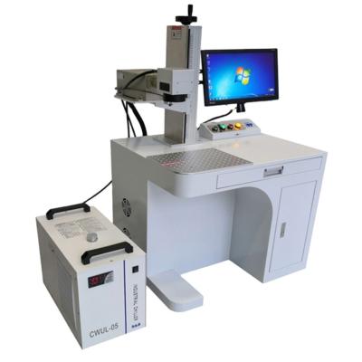 China Small Volume 3w 5w 10w Fiber Laser Marking Machine High Quality Static UV Static Marking Machine Desktop Fiber Laser Marking Machine for sale