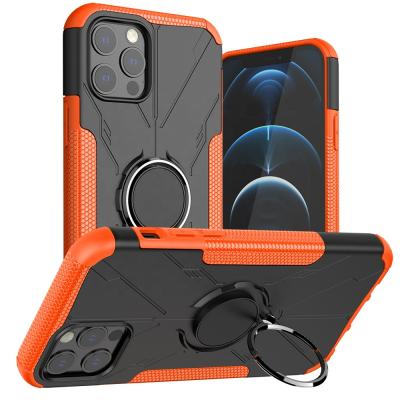 China Wholesale Shockproof PC TPU Ring Mobile Cover Magnetic Anti-fall Phone Case For iPhone 11 12 Mini Pro Max Case for sale