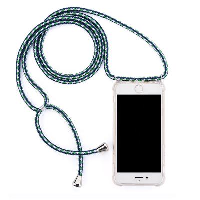 China Retractable Length Allow You To Cross - Body Or Wrist Wear Transparent Fashion TPU Cross - Body Phone Case For iPhone 12 Pro Max Mini Clear Case With Strap for sale