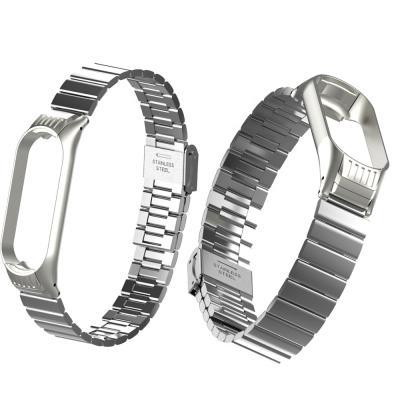 China Non-Specific Correas Para For Xiaomi MI Band 6 5 Global NFC Version Strap Metal Stainless Steel Wristbands for sale