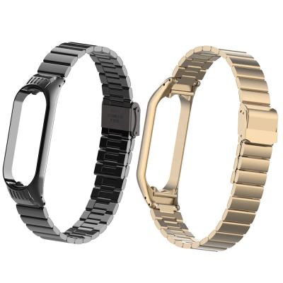 China Non-Specific Wholesale Stainless Steel Metal Correa Solid Strap For Xiaomi MI Band 6 5 Smartwatch for sale