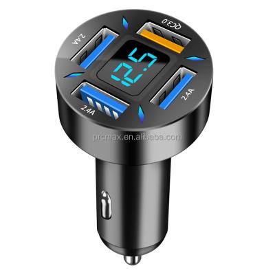 China Universal Portable QC3.0 Fast Charging Port 4 USB Car Charger for iPhone Android Samsung Galaxy for sale