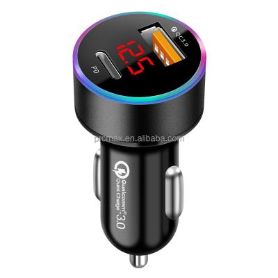 China Universal Multi-functional PD 20W QC3.0 Dual USB Car Quick Charger Adapter for Huawei Android Samsung iPhone ipad Tablet for sale
