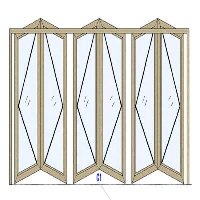 China Best Price Thermal Break Aluminum Alloy Glass Bifold Soundproof Bi Folding Doors Waterproof for sale
