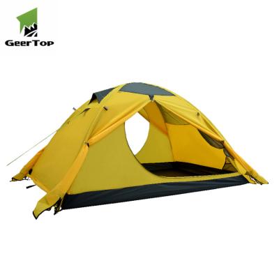 China Ultralight Two Person Winter Diagonal Tying Type Increasing Double Deck Outdoor Camping Tent With Vestibule for sale