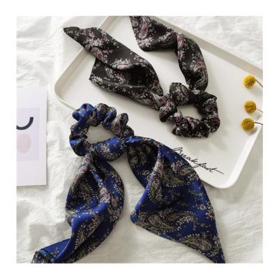 China New TSF-8B223 Hair Band Long Flame Hair Band Eco-Friendly Breathable Ring Tassel Pony Tail Silk Cloth Headwear for sale