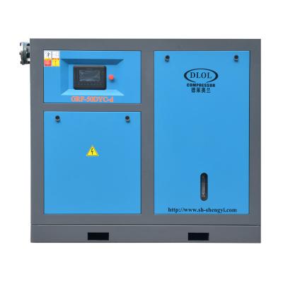 China DLOL 37kw/50HP 8bar Lubricated Variable Speed PM VSD Screw Air Compressors for sale