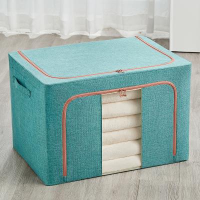 China Viable Foldable Waterproof Cotton Canvas Storage Box for Bedding Covering Bedding for sale