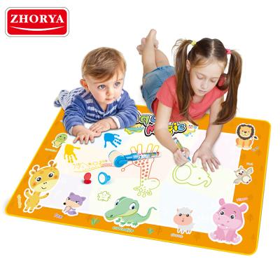 China Zhorya 2021 Cloth Kids Kids Educational Toys Drawing DIY Aqua Water Drawing Magic Doodle Mat Drawing Toys Set for sale