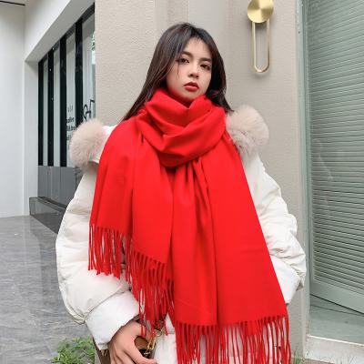 China Soft Smooth Feeling Autumn And Winter New Cashmere Scarf Solid Colour Long Shawl Student Couple Warm Scarf for sale