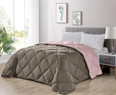 China Bicolor Microfiber Hypoallergene Doos Gestikt Reversibel Polyester Quilt Factory Te koop