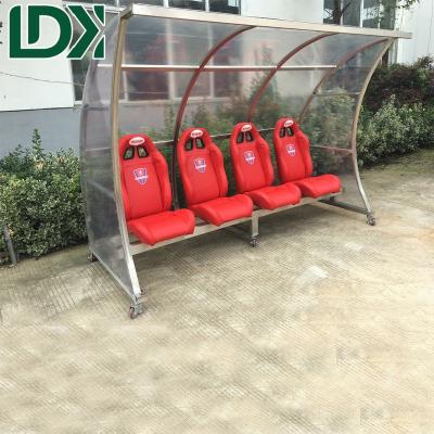 China Aluminum Alloy Portable Soccer Pitch Team Shelter Soccer Training Equipment Substitute Bench for sale