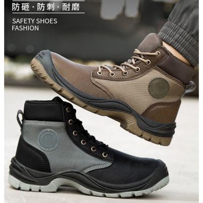 Chine Bottes de travail pour hommes à injection en PU avec semelle intermédiaire en kevlar et design en cuir en microfibre à vendre