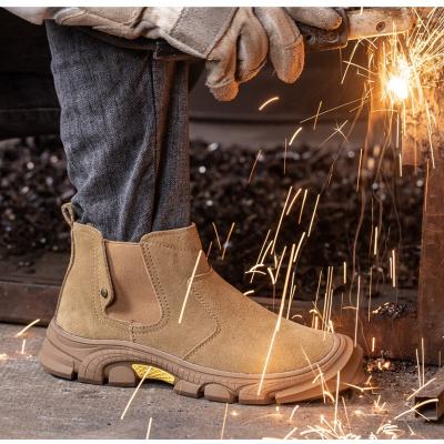 China Men'S Suede Kevlar Steel Toe Welding Safety Shoes Anti Smashing Rubber Work for sale